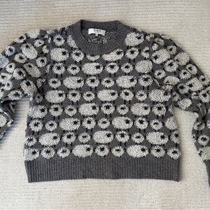 Sea New York Gray & Cream Sheep Motif Crewneck Sweater
